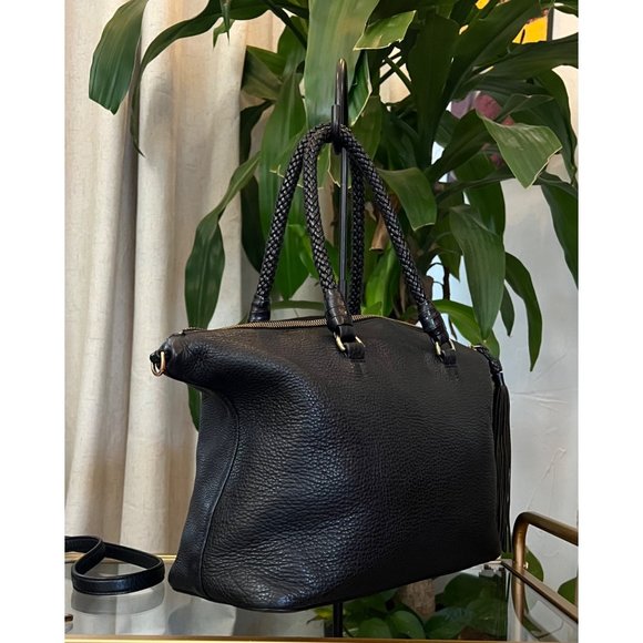 ♦️♦️ AUTHENTIC TORY BURCH BLACK MCGRAW DOME HANDBAG ♦️ - Picture 5 of 16